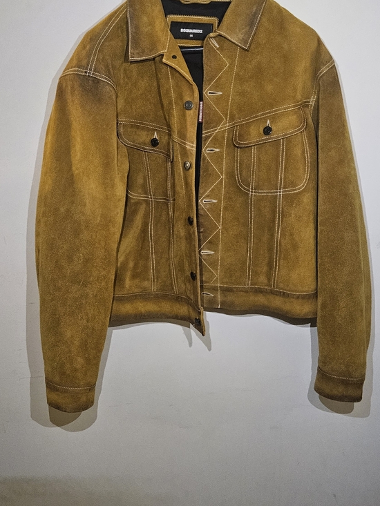 DSQUARED2 Jackets & Blazers - DSQUARED2 Suede Trucker Jacket in Mustard Brown